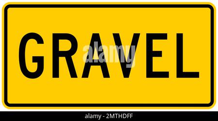 Kies Straße Warnschild Stockfoto