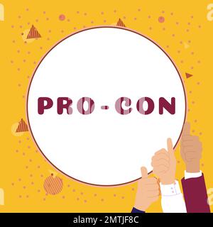 Konzeptionelle Beschriftung Pro Con. Internet-Konzept alles seine vor- und Nachteile, die man bedenken kann Stockfoto