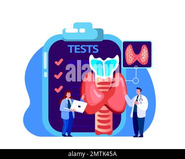 Endokrinologe Wissenschaftler Doktor Untersuchen Tests, Analyse, Hämatoanalyse, Schilddrüse, Anomale Drüse, Pinealorgan. Endokrine Forschung Studie.Klinische Untersuchung Stockfoto