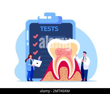 Zahnärzte Wissenschaftler Stomatologen Ärzte untersuchen Zahnzahnärzte Röntgenstrahlen, Rontgen-Tests, Analyse.Dentristy Research Trial.Klinische Untersuchungen Stockfoto