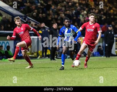 Chester, Cheshire, England. 31. Januar 2023 Chester's Kieran Coates, während des Chester Football Club V Alfreton Town Football Club im Deva Stadium, in der National League North (Bild: ©Cody Froggatt) Stockfoto