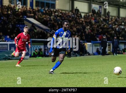 Chester, Cheshire, England. 31. Januar 2023 Chester's Kieran Coates, während des Chester Football Club V Alfreton Town Football Club im Deva Stadium, in der National League North (Bild: ©Cody Froggatt) Stockfoto