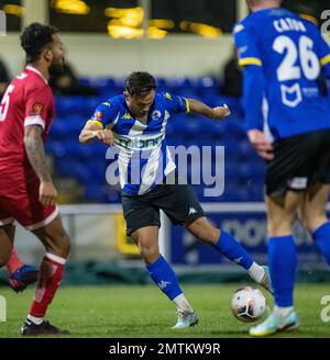 Chester, Cheshire, England. 31. Januar 2023 Chester's Kurt Willoughby schießt während des Chester Football Club V Alfreton Town Football Club im Deva Stadium in der National League North (Bild: ©Cody Froggatt) Stockfoto