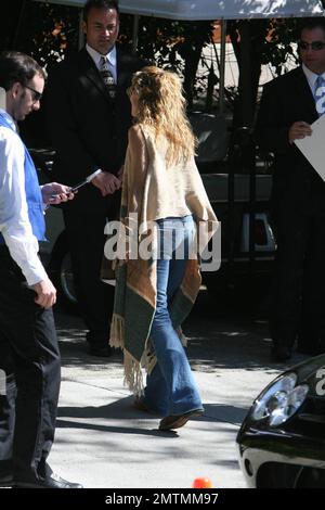 Sheryl Crow geht auf eine vor-Oscars-Party in Beverly Hills, Kalifornien. Als Mexikaner mit Poncho. 2/24/07 Stockfoto