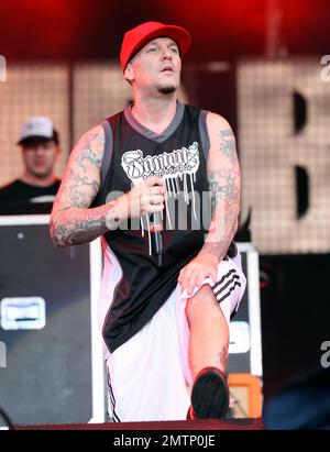 Limp Bizkit tritt beim Sonisphere Music Festival live auf. Knebworth, Großbritannien. 7/10/11. Stockfoto