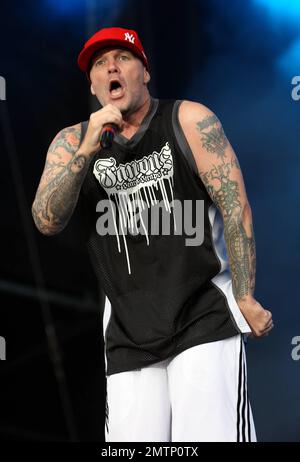 Limp Bizkit tritt beim Sonisphere Music Festival live auf. Knebworth, Großbritannien. 7/10/11. . Stockfoto