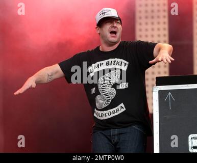 Limp Bizkit tritt beim Sonisphere Music Festival live auf. Knebworth, Großbritannien. 7/10/11. . Stockfoto