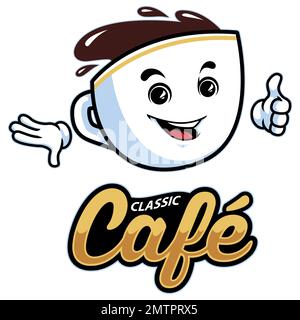 Café-Cartoon-Maskottchen Stock Vektor
