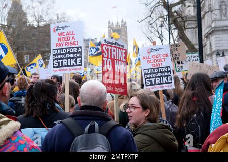 London, Großbritannien. 1. Februar 2023 TUC-marsch und Rallye im Zentrum von London. Kredit: Matthew Chattle/Alamy Live News Stockfoto