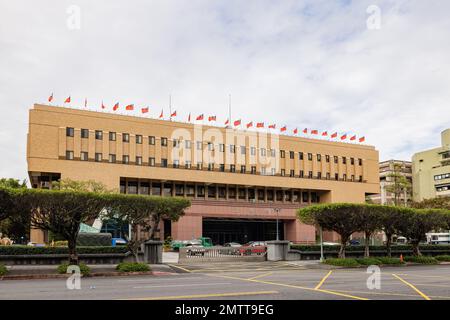 Taipeh, JANUAR 1 2023 - bedeckte Sicht des Justizministeriums Stockfoto