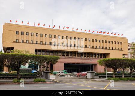 Taipeh, JANUAR 1 2023 - bedeckte Sicht des Justizministeriums Stockfoto