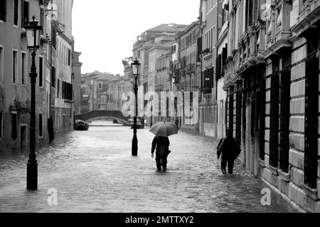 Hochwasser in Venedig Stockfoto