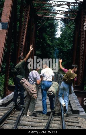 Stand by Me Jahr : 1986 USA Regisseur : Rob Reiner Corey Feldman, Jerry O'Connell, River Phoenix, Wil Wheaton Stockfoto