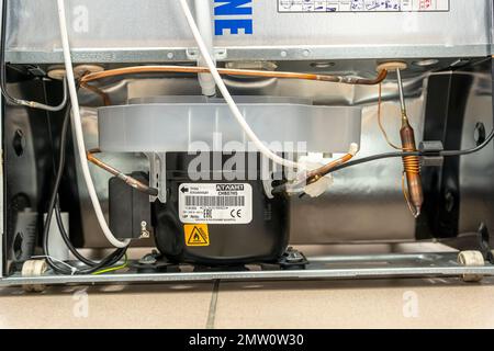 Sosnovy Bor, RUSSLAND - 12. JANUAR 2023: Household Appliances in DNS Stockfoto