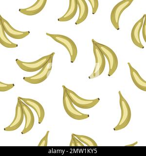 Nahtloses Muster für tropische Bananenfrucht. Dschungelpflanzen wiederholen den Hintergrund. Handgezeichnete exotische Pflanzentextur. Stock Vektor