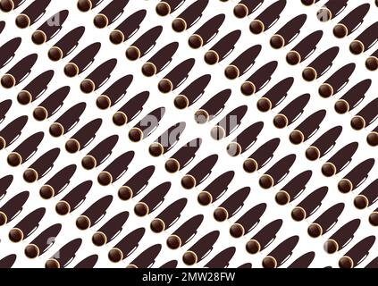 Heißer Kaffee in einer weißen Tasse ist von oben zu sehen, der Schatten wirft. Dies ist eine Illustration auf einer transparenten Hintergrundebene. 3-Darstellung Stockfoto