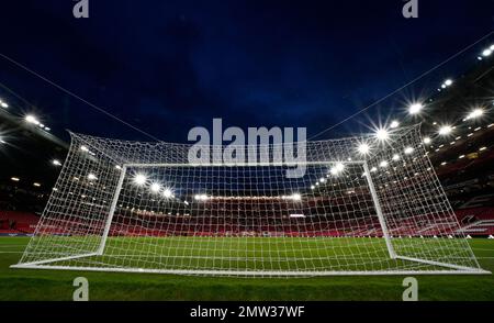 Manchester, England, 1. Februar 2023. Allgemeiner Blick auf das Stadion während des Carabao Cup-Spiels in Old Trafford, Manchester. Das Bild sollte lauten: Andrew Yates/Sportimage Stockfoto