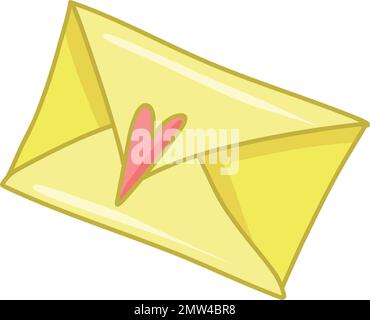 Valentinstag. Umschlag mit Herz. Gruseliger Valentinstagsklipart, gruselige Valentinstagsaufkleber, Valentinstagsvektor EPS10 Stock Vektor