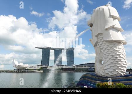 Marina Bay Sands Hotel, Bayfront Avenue, Marina Bay, Singapur Südostasien. Stockfoto