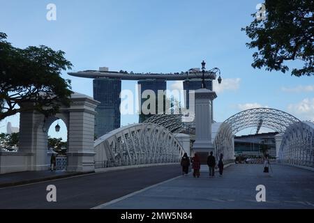 Marina Bay Sands Hotel, Bayfront Avenue, Marina Bay, Singapur Südostasien. Stockfoto