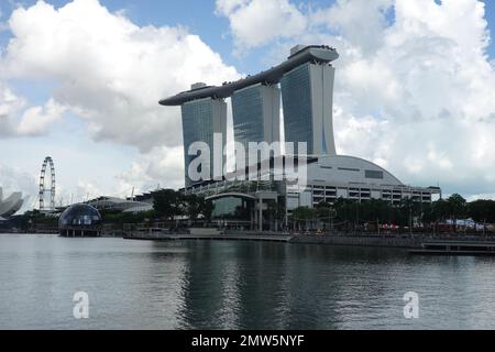 Marina Bay Sands Hotel, Bayfront Avenue, Marina Bay, Singapur Südostasien. Stockfoto