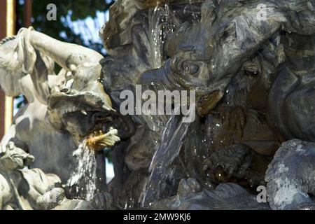 Nancy, Francja, Frankreich, Fontaine d'Amphitrite (Place Stanislas), Brunnen der Amphitrite (Fragment) Stockfoto