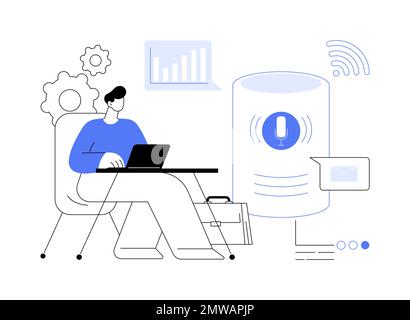 Smart Speaker Office Controller abstrakte Konzept Vektor Illustration. Stock Vektor