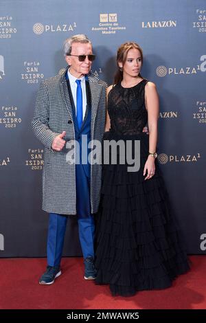 Madrid. Spanien. 20230201, Jose Ortega Cano, Gloria Camila nimmt am 1. Februar 2023 an der Fotokonferenz „San Isidro Fair 2023“ in Las Ventas Bullring in Madrid, Spanien Teil Stockfoto