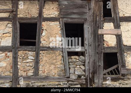 Fachwerkerscheune, Detailansicht, Franken, Bayern, Deutschland Stockfoto