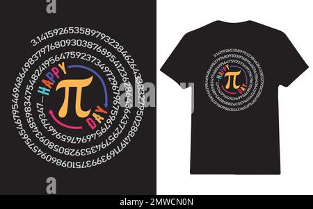 Happy pi Day 3,14 T-Shirt Design Vector Stock Vektor