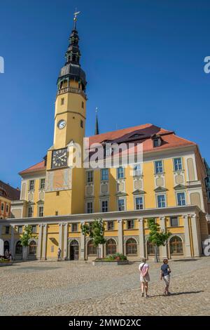 Altes Rathaus, Hauptmarktplatz, Bautzen, Sachsen, Deutschland Stockfoto