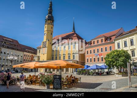 Altes Rathaus, Hauptmarktplatz, Bautzen, Sachsen, Deutschland Stockfoto