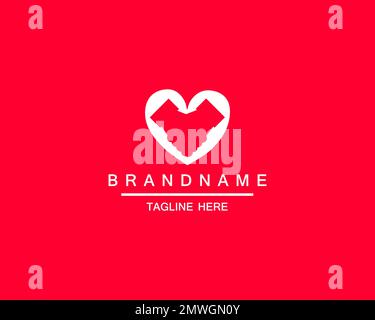 Handshake-Symbol für Geschäftsabschluss und Zusammenarbeit Vektor-Logo-Designvorlage in einem Herzsymbol Stock Vektor