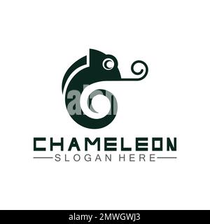 Design-Vorlage für Chameleon-Logo. Vektordarstellung Stock Vektor