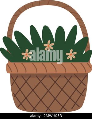 Blumen springen in den Korb Stock Vektor