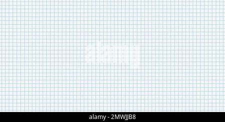 Nahtlose Papierstruktur mit weißem Hintergrund und hellblauen Gitterlinien. Notizblock für Mathematik, Zeichnungserstellung oder Engineering. Bildung Stockfoto