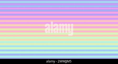 Nahtlose Vaporwave Ästhetik psychedelische Y2K-Futurismus horizontales, verblichenes pastellfarbenes Regenbogen-Omelett-Streifenmuster. Trendige schillernde holographische Heatmap-Glo Stockfoto