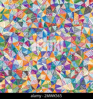 Niedriger Hintergrund für Polyskizzen. Erstaunliches quadratisches Muster. Strahlender abstrakter Hintergrund. Vektordarstellung. Stock Vektor