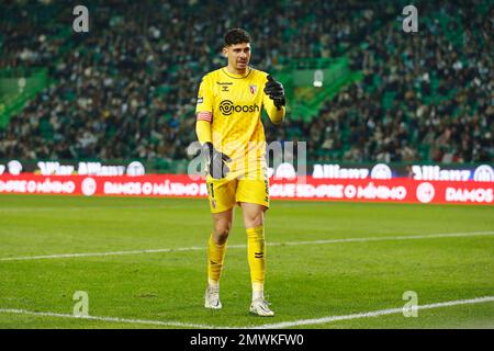 Lissabon, Portugal. 1. Februar 2023. Matheus (Braga) Fußball : Portugal "Liga Portugal bwin" Spiel zwischen Sporting Clube de Portugal 5-0 SC Braga im Estadio Jose Alvalade in Lissabon, Portugal . Kredit: Mutsu Kawamori/AFLO/Alamy Live News Stockfoto