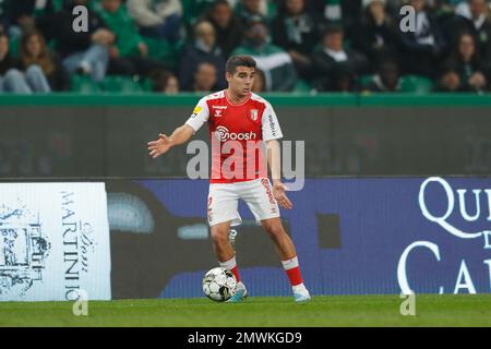 Lissabon, Portugal. 1. Februar 2023. Victor Gomez (Braga) Fußball : Portugal "Liga Portugal bwin" Spiel zwischen Sporting Clube de Portugal 5-0 SC Braga im Estadio Jose Alvalade in Lissabon, Portugal . Kredit: Mutsu Kawamori/AFLO/Alamy Live News Stockfoto