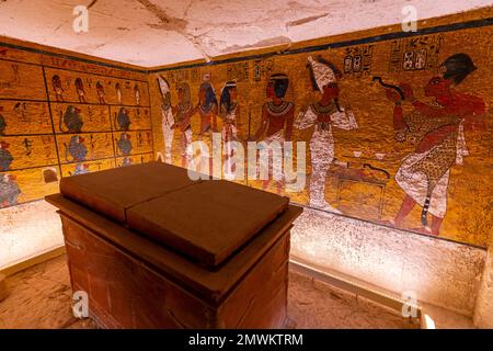 Grab von Tutanchamun im Tal der Könige, Luxor, Ägypten Stockfoto