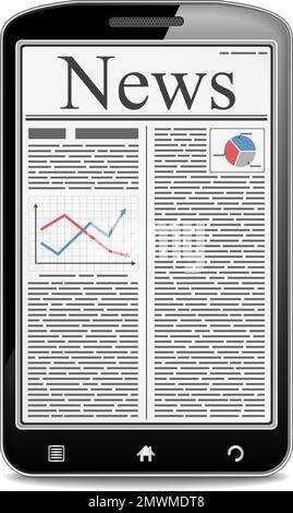 Nachrichten auf dem Bildschirm des Mobiltelefons, eps10 Vektorgrafik Stock Vektor