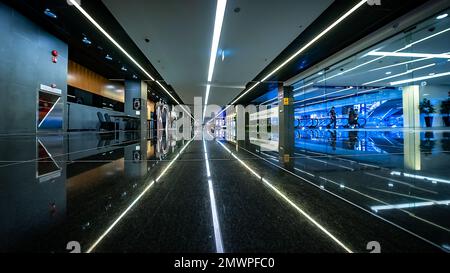 Innenansicht des Suntec Singapore Convention and Exhibition Centre. Stockfoto