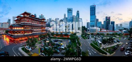 Der Buddha Zahns Tempel und Museum ist ein buddhistischer Tempel und Museum in der Chinatown von Singapur entfernt. Stockfoto