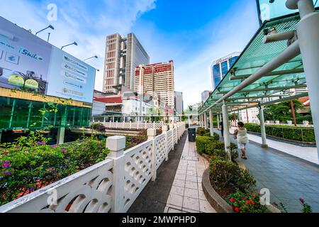 Wunderschöne Stadtlandschaft rund um Chinatown in Singapur. Stockfoto
