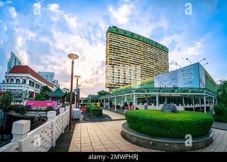 Wunderschöne Stadtlandschaft rund um Chinatown in Singapur. Stockfoto