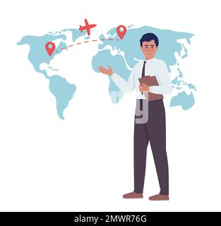 Fracht-Luft-Zufuhrsteuerung, flache Vektordarstellung Stock Vektor