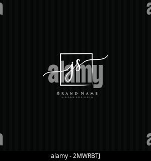 Handgeschriebenes Signature-Logo für den Anfangsbuchstaben JS – Vector-Logo-Vorlage für die Buchstaben J und S. Stock Vektor