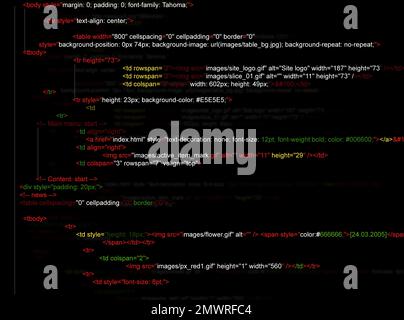 Abbildung: Quellcode, der in der Programmiersprache geschrieben ist Stockfoto