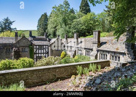 Parcevall Hall -- auch bekannt als Parceval Hall -- und seine Gärten befinden sich in Skyreholme in der Nähe von Appletreewick Village, Wharfedale, North Yorkshire Stockfoto